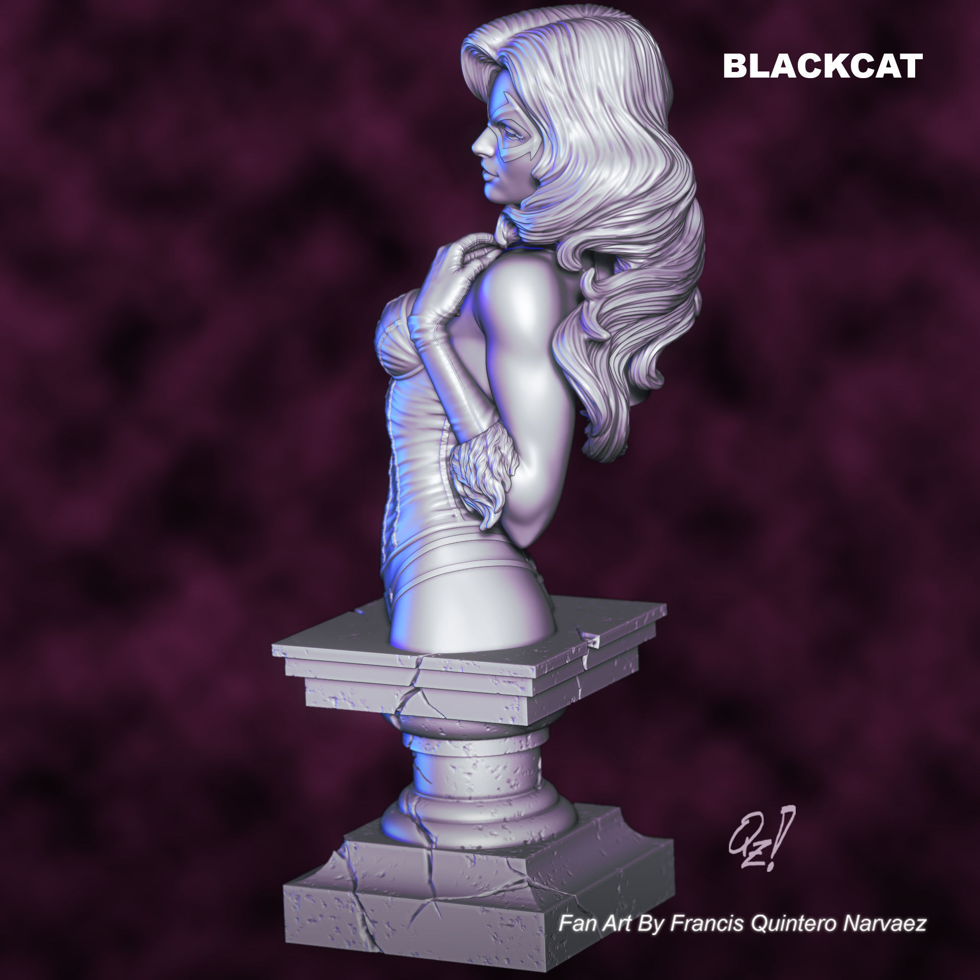 Blackcat Bust Special version  3D print model_3