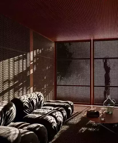 Living room with couch and coffe table 3D model