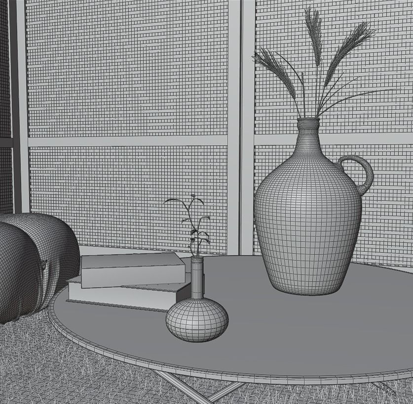 Living room with couch and coffe table 3D model_3