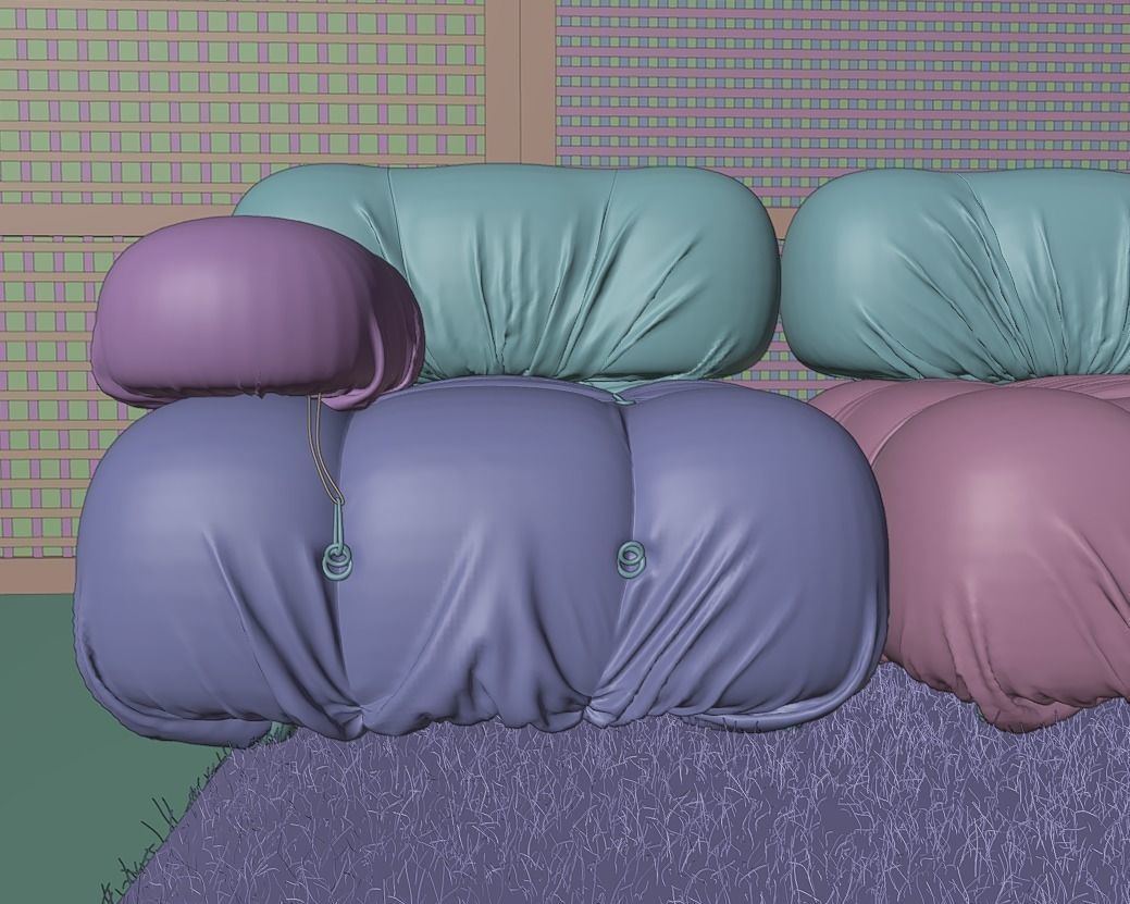 Living room with couch and coffe table 3D model_13