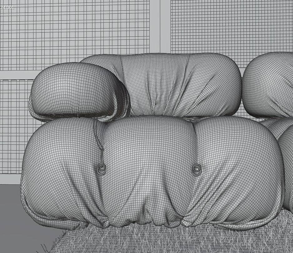 Living room with couch and coffe table 3D model_2