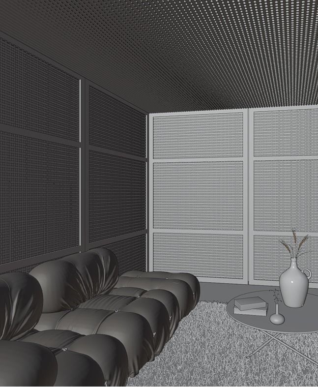 Living room with couch and coffe table 3D model_5