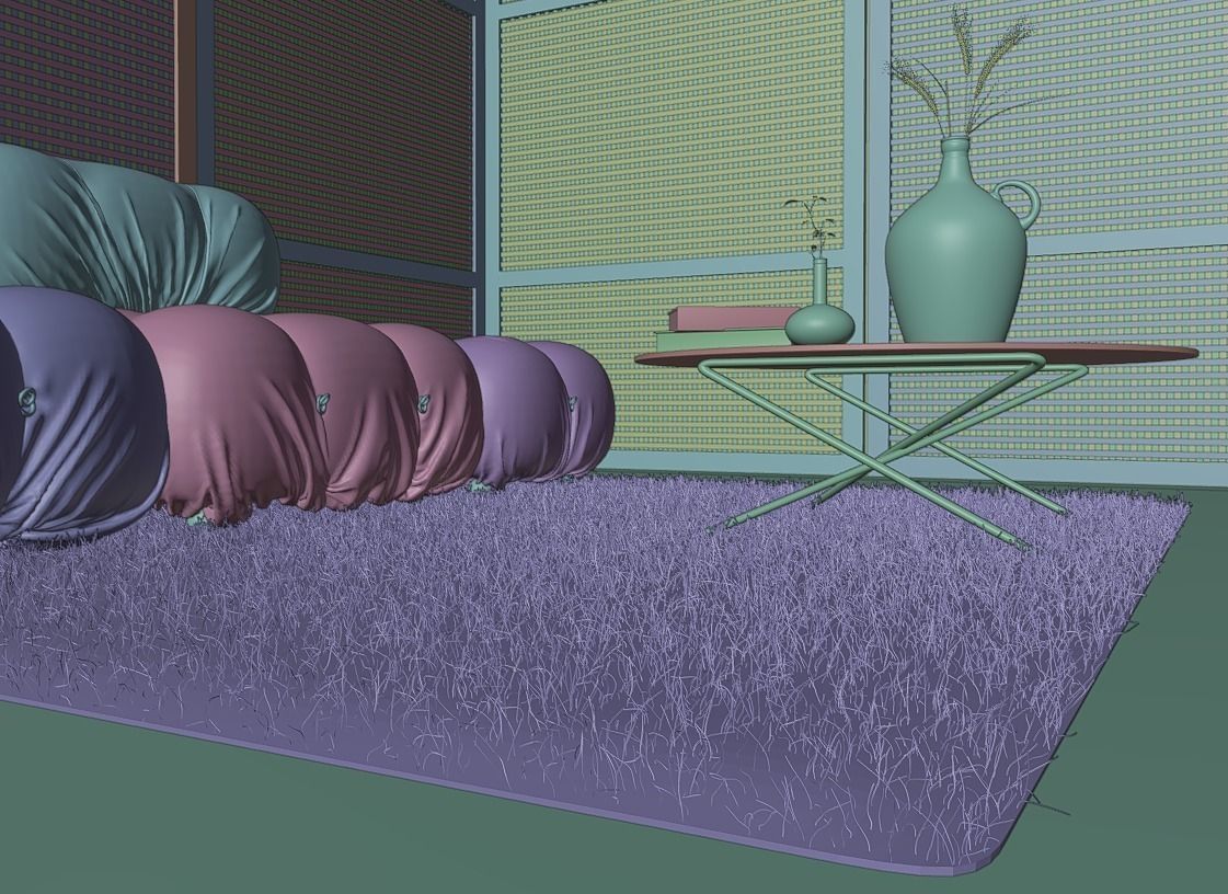 Living room with couch and coffe table 3D model_15