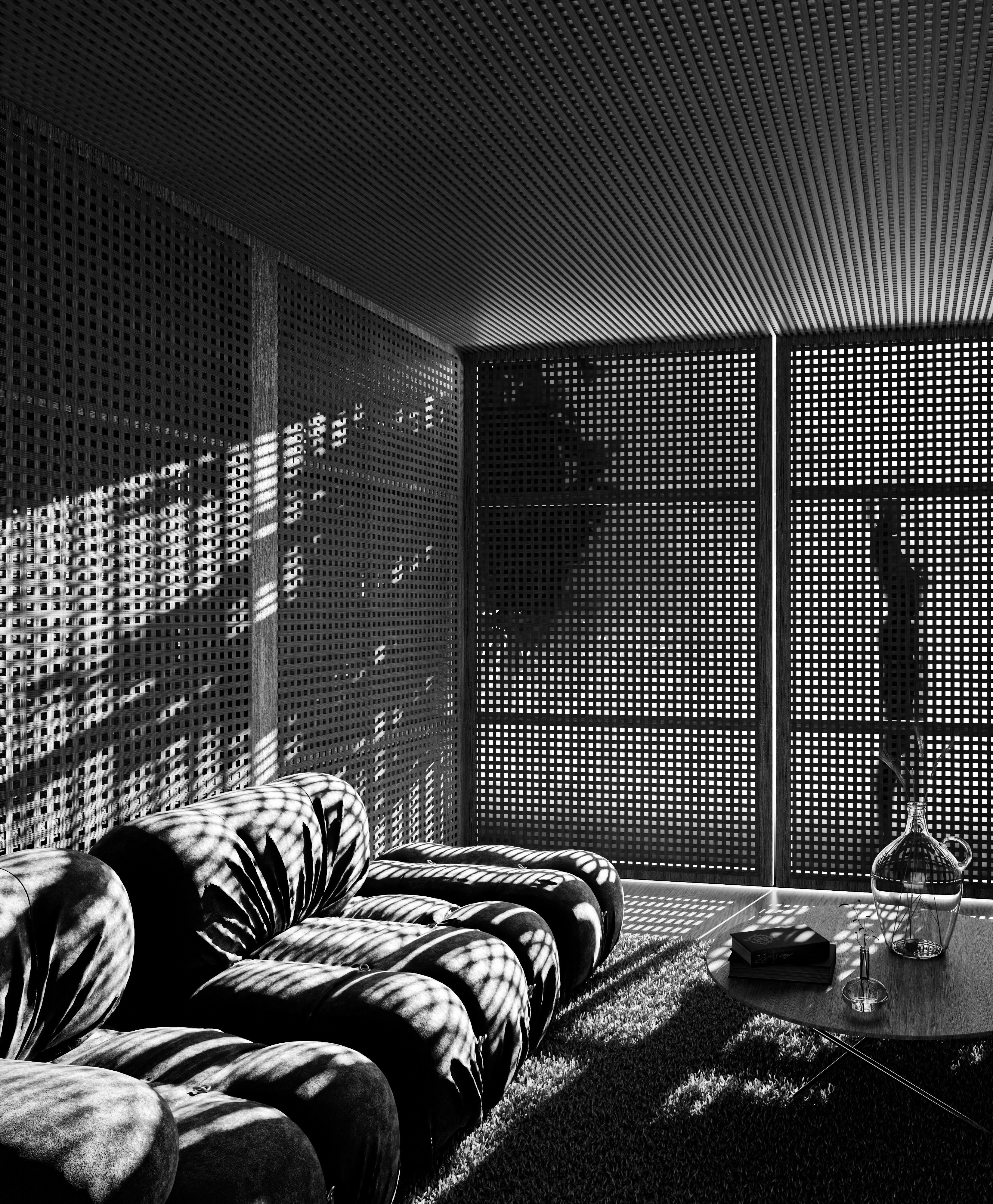 Living room with couch and coffe table 3D model_1