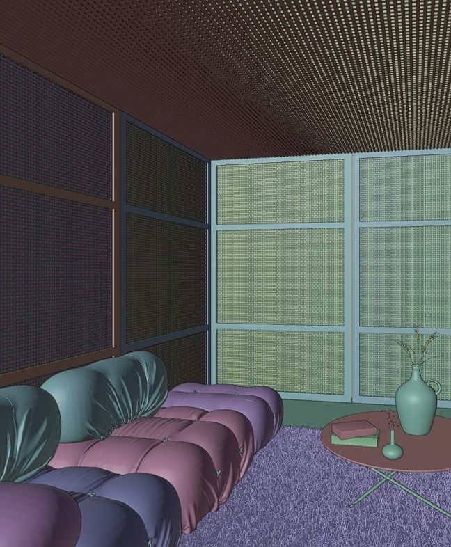 Living room with couch and coffe table 3D model_10