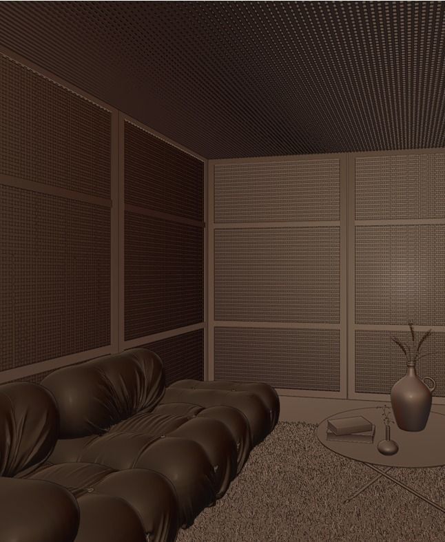 Living room with couch and coffe table 3D model_7