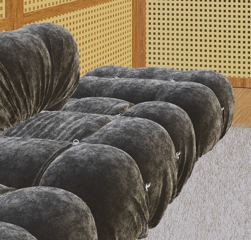 Living room with couch and coffe table 3D model_20