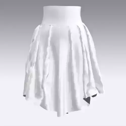 SKIRT WHITE COLOR LOOK FASHION 3D model