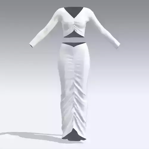 TWO PIECES SUIT ELASTIC WHITE COLOR LOOK