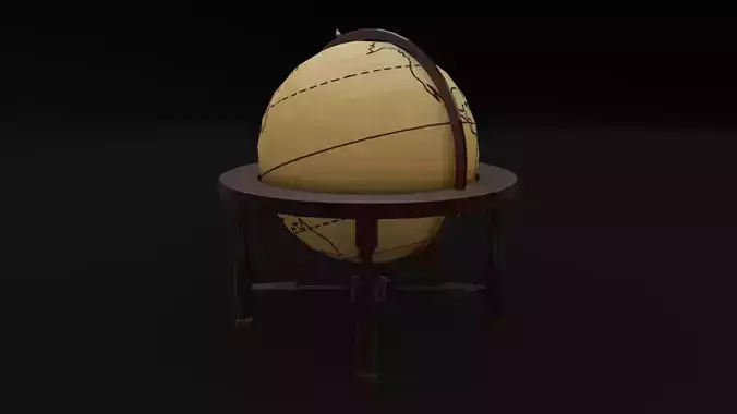 School Terrestrial Globe Low-poly 3D model