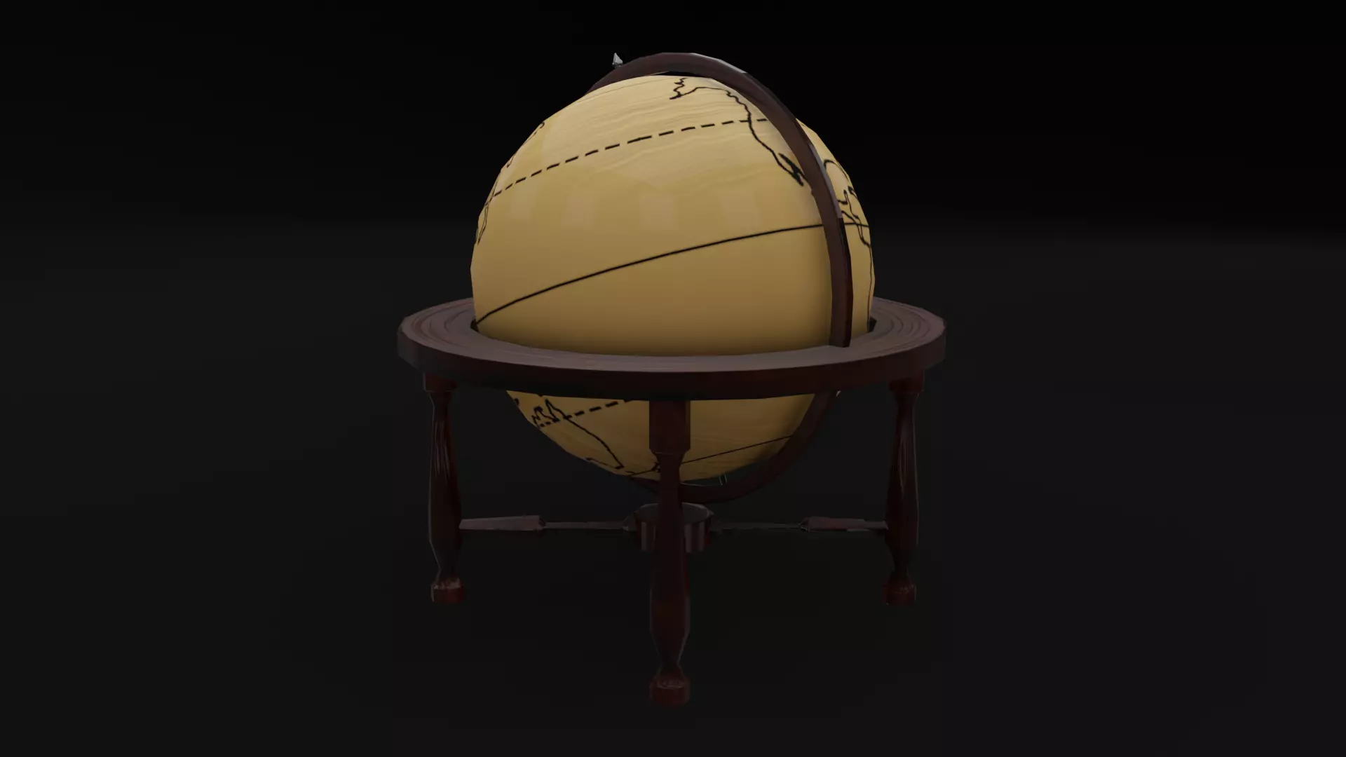 School Terrestrial Globe Low-poly 3D model_0