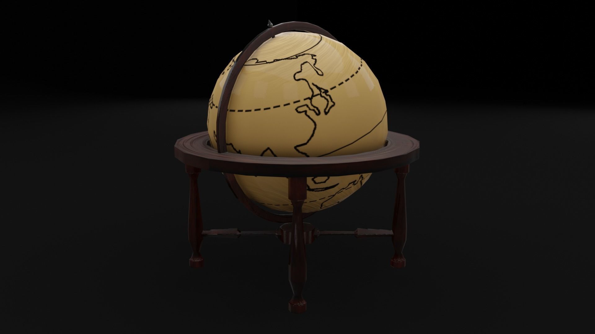 School Terrestrial Globe Low-poly 3D model_3