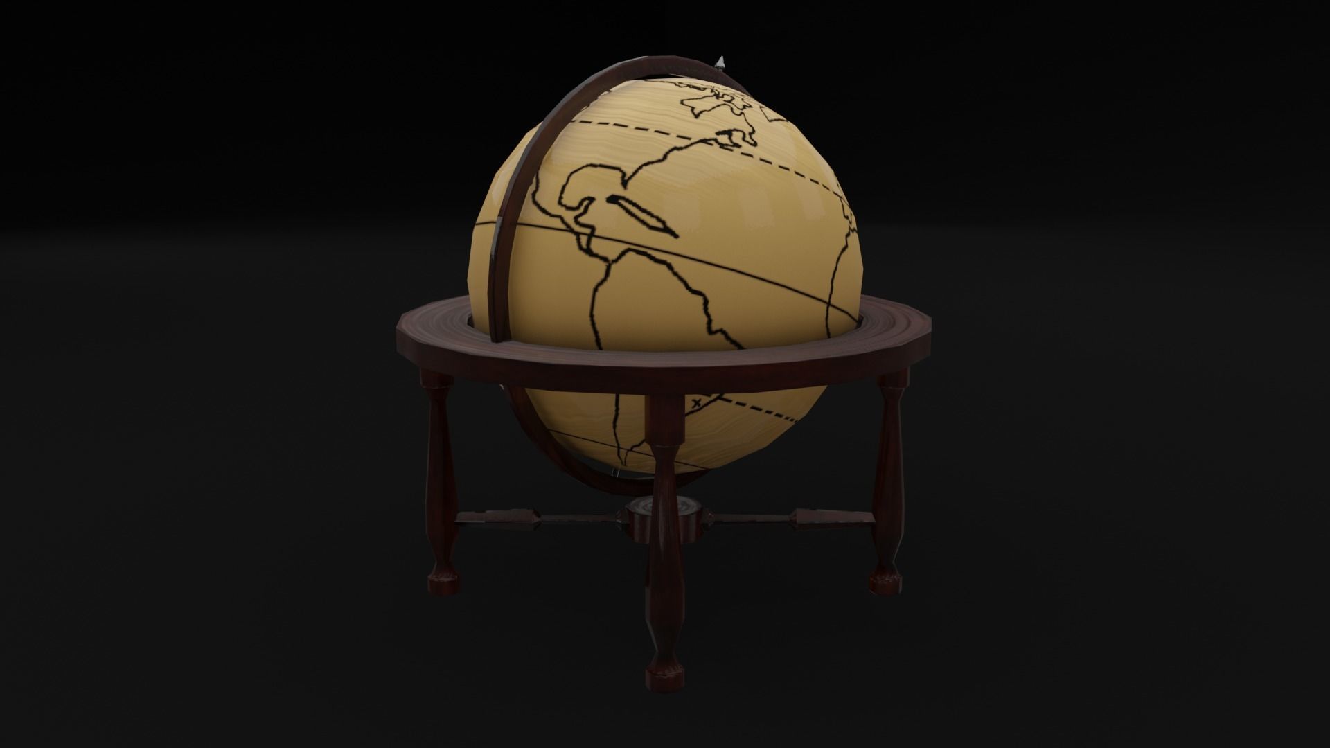 School Terrestrial Globe Low-poly 3D model_1