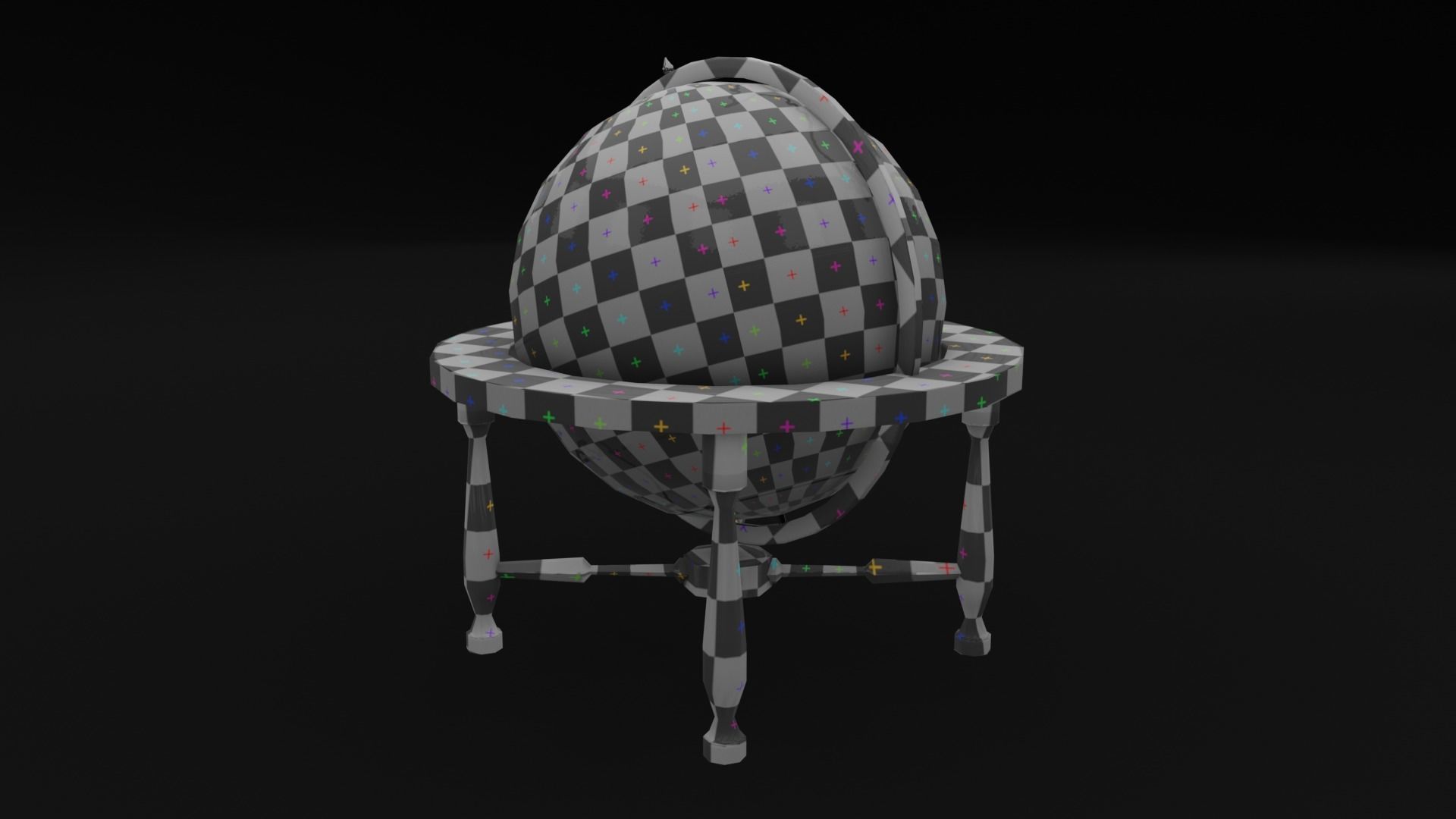 School Terrestrial Globe Low-poly 3D model_4