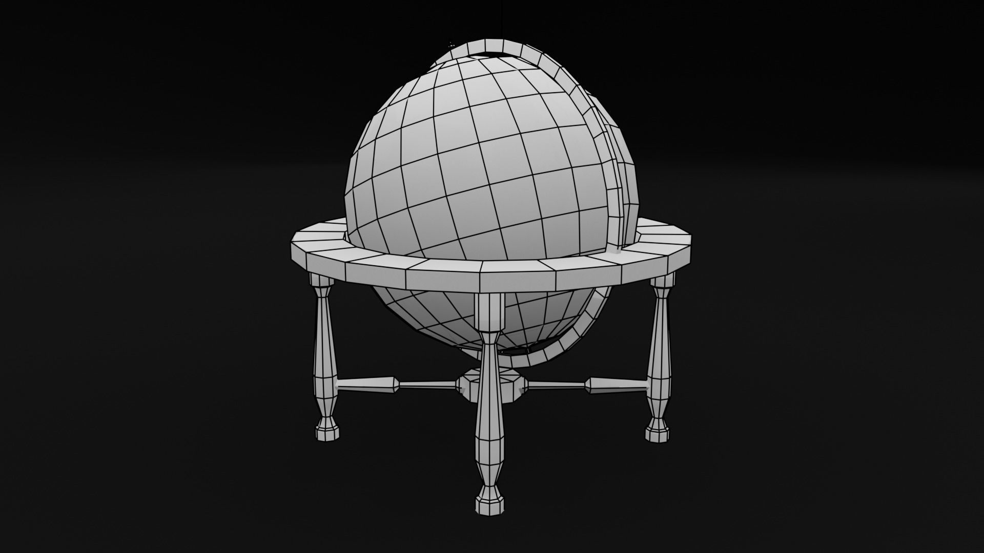 School Terrestrial Globe Low-poly 3D model_5