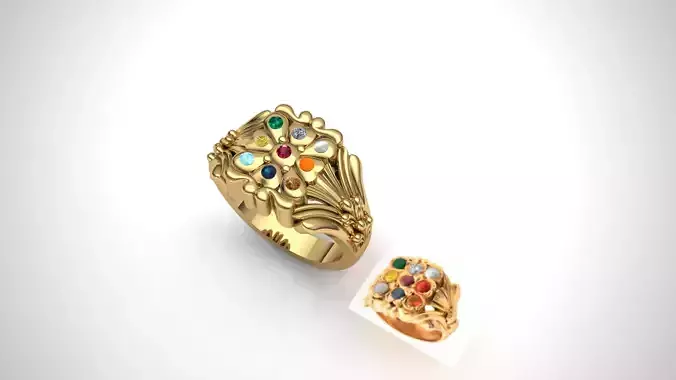 navaratna ring 3D model