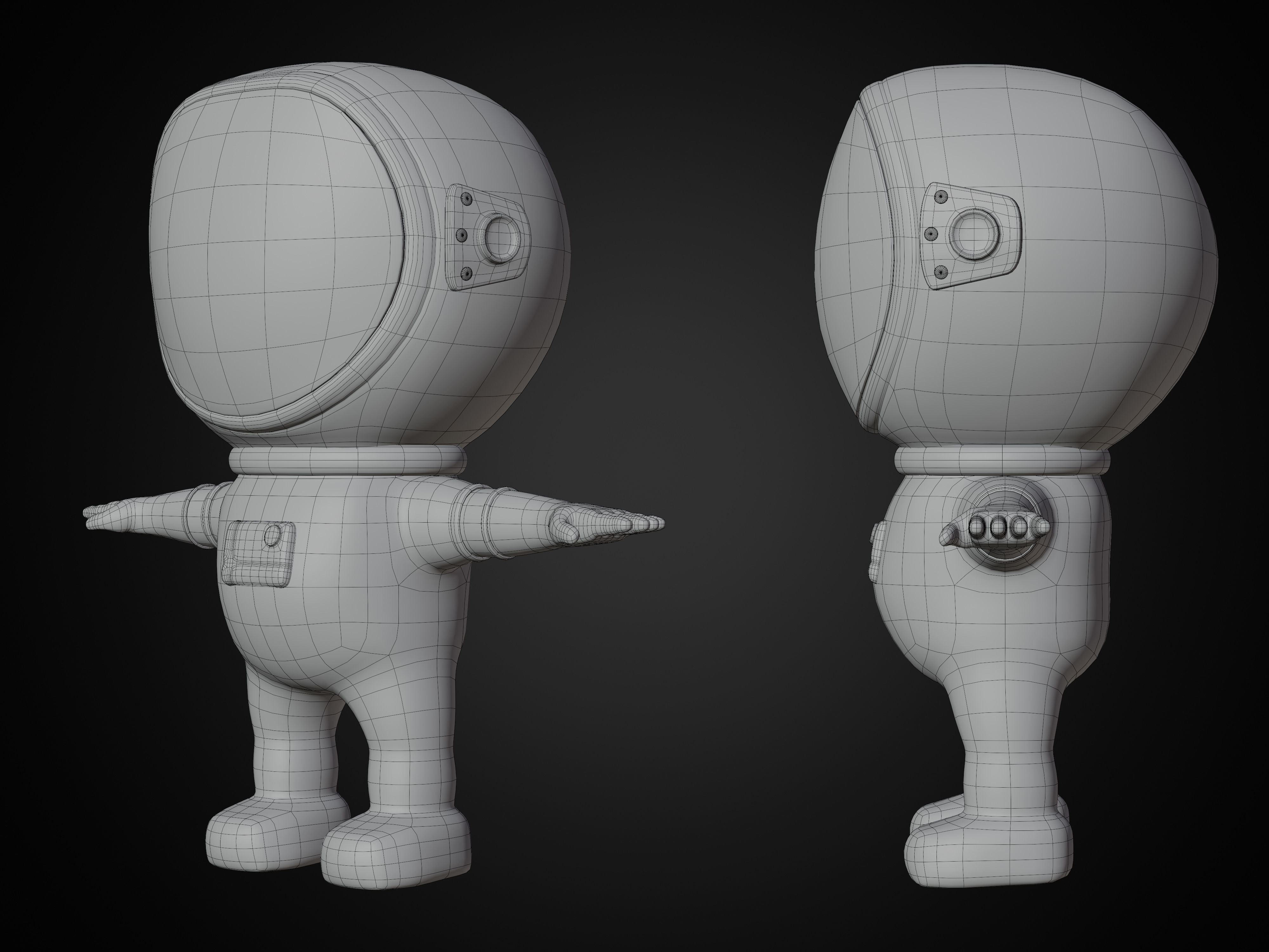 Characters SPACE SUIT for General Decoration Minimal Style 3D model_13