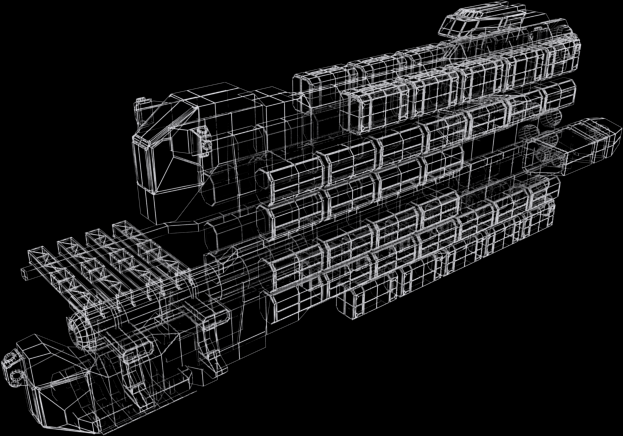 Cargo Freighter Low-poly 3D model_5