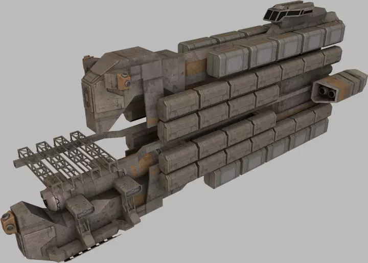 Cargo Freighter Low-poly 3D model_0