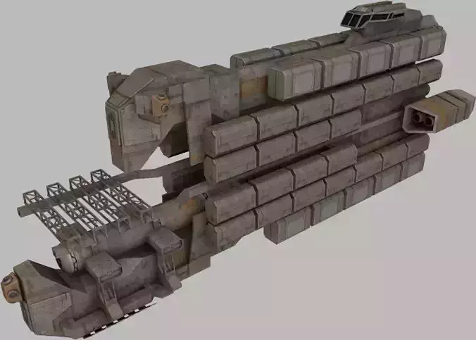 Cargo Freighter Low-poly 3D model