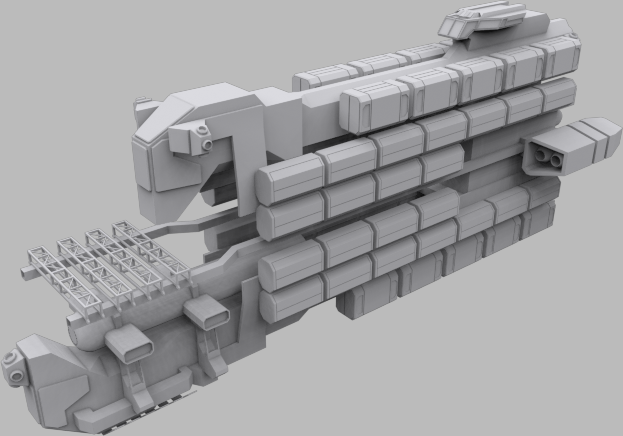 Cargo Freighter Low-poly 3D model_1