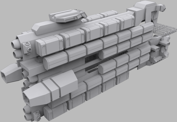 Cargo Freighter Low-poly 3D model_2