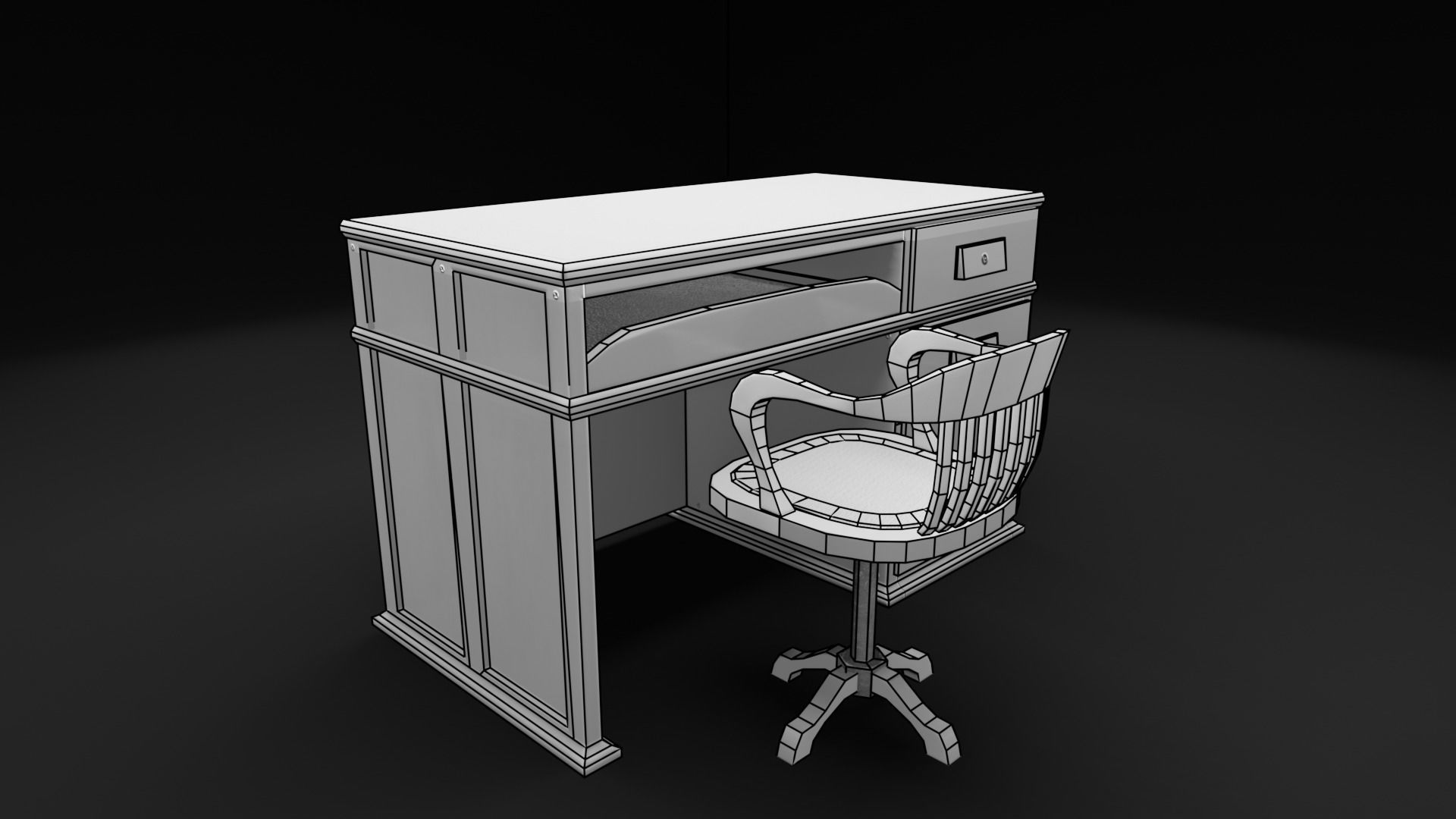 Vintage Classroom Set 3D Model Collection_9