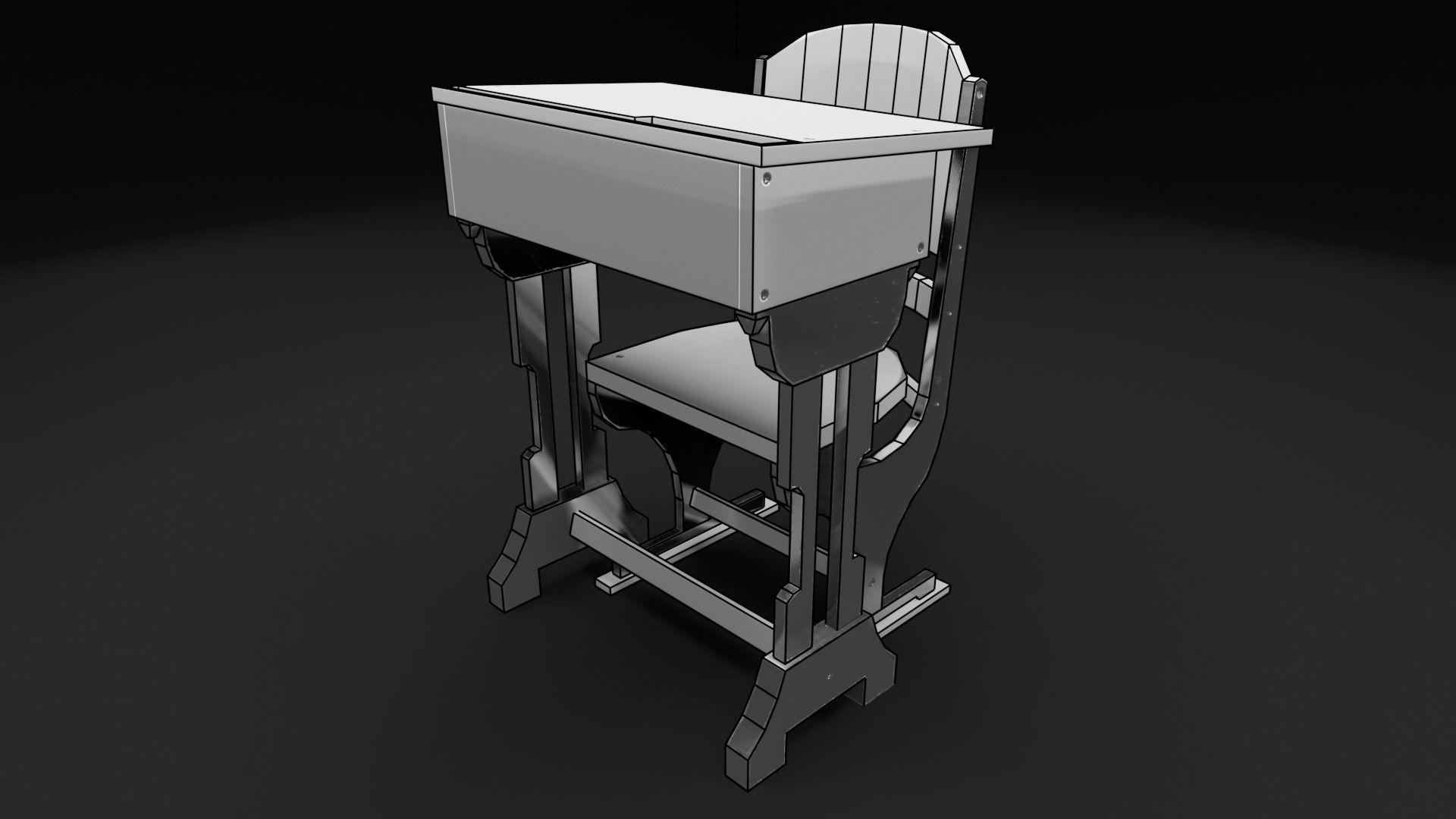 Vintage Classroom Set 3D Model Collection_5