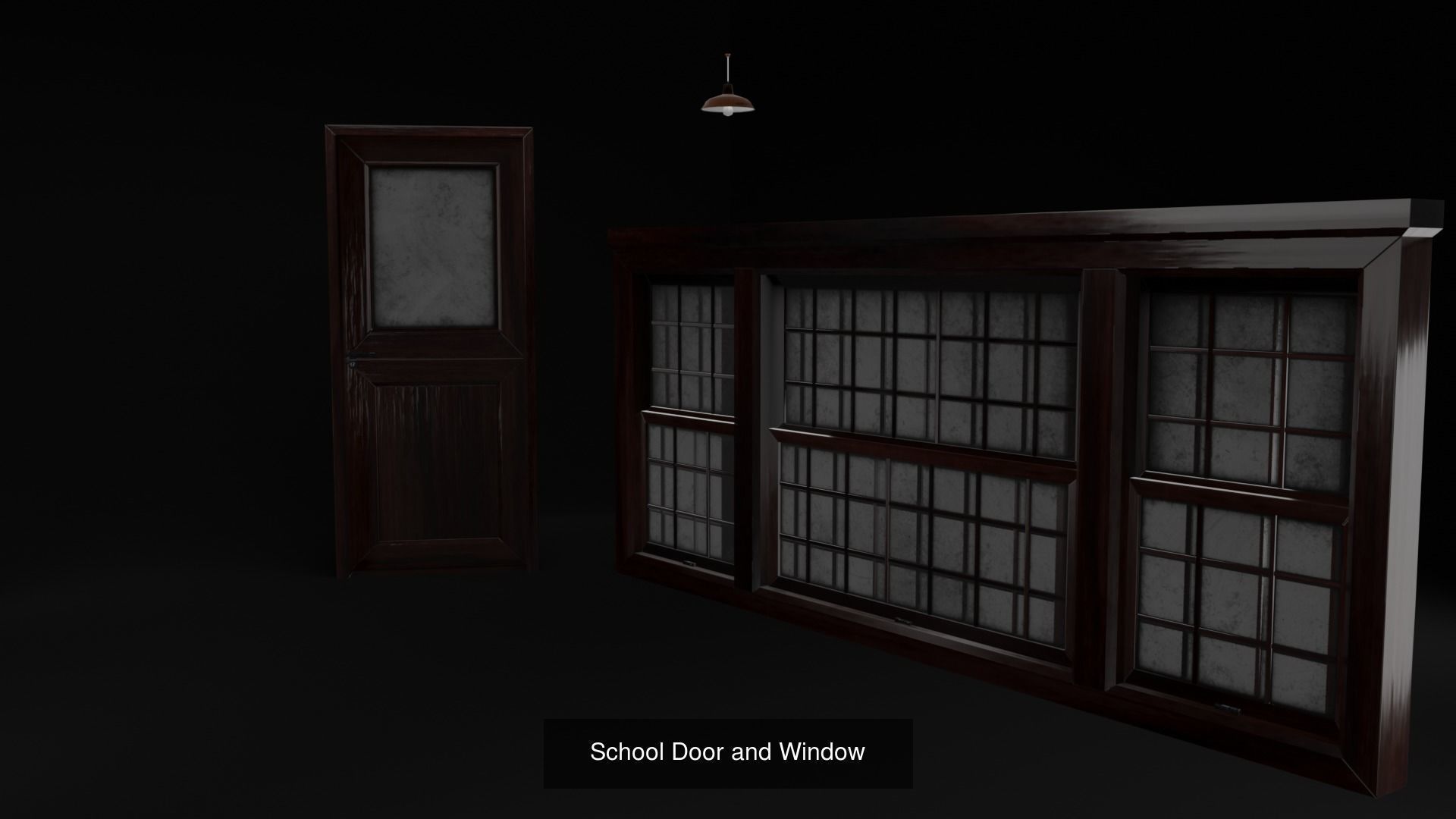 Vintage Classroom Set 3D Model Collection_28