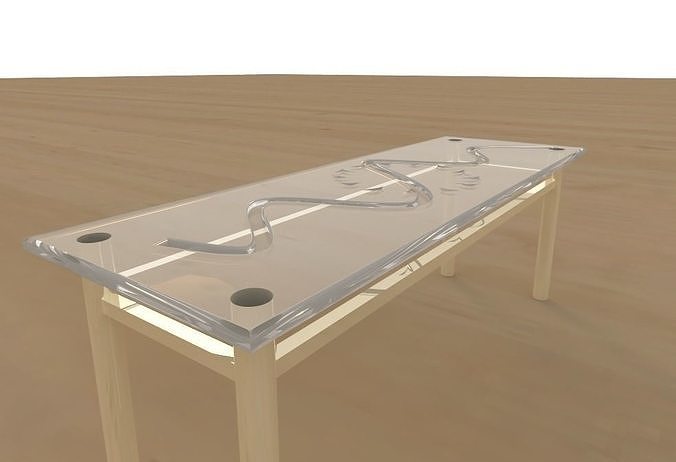 table1 table made of glass and metal Free 3D print model