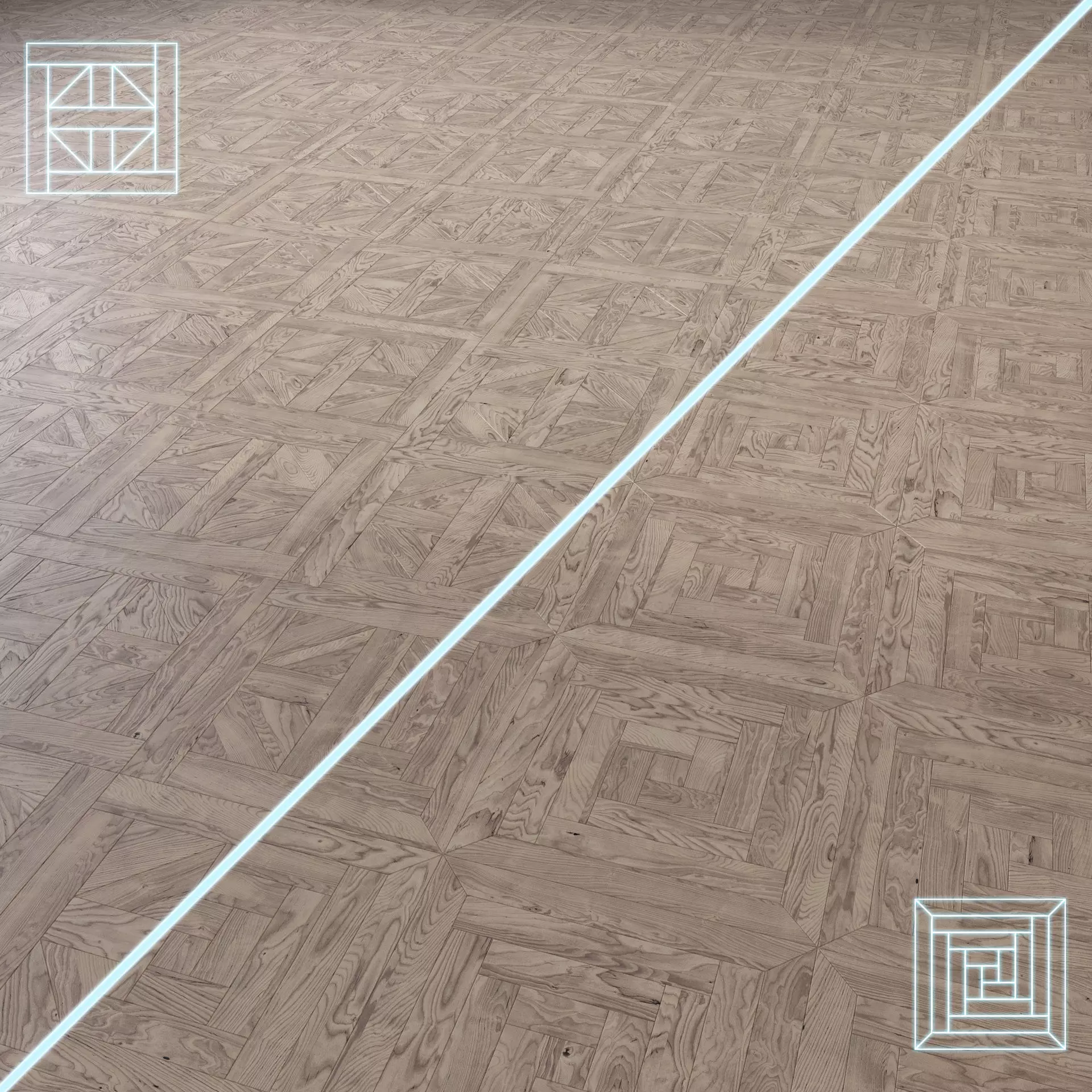 Parquet - Laminate - Wooden floor 2 in 1 Low-poly 3D model_0