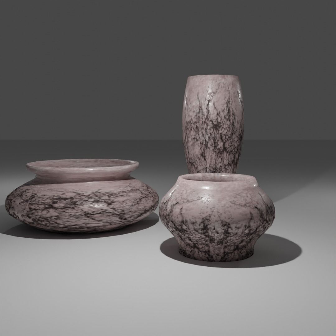 Ancient Pots Low-poly 3D model_4
