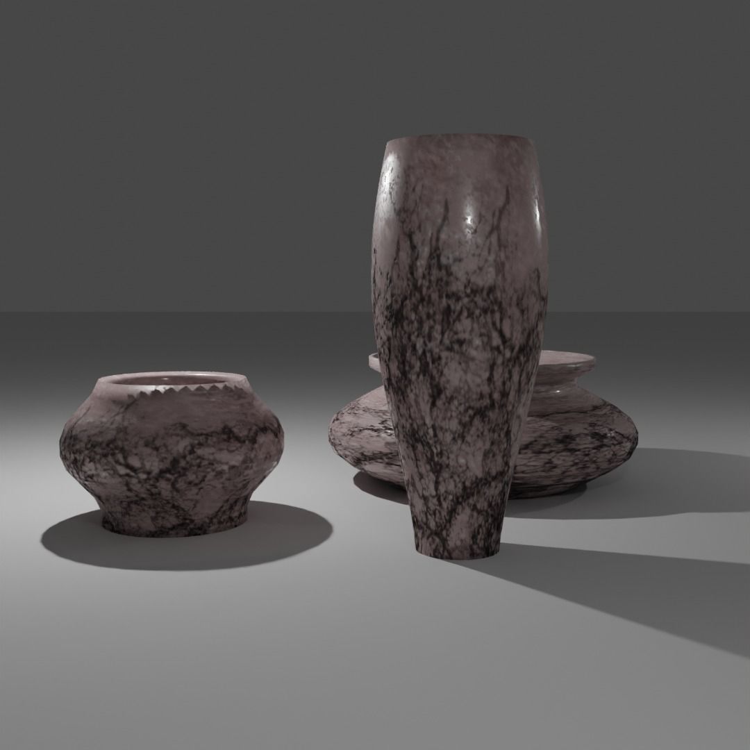 Ancient Pots Low-poly 3D model_3