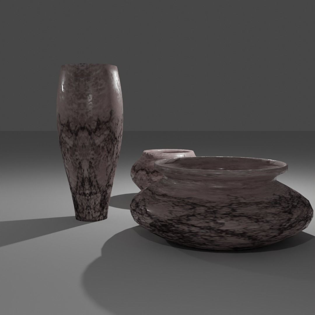 Ancient Pots Low-poly 3D model_2