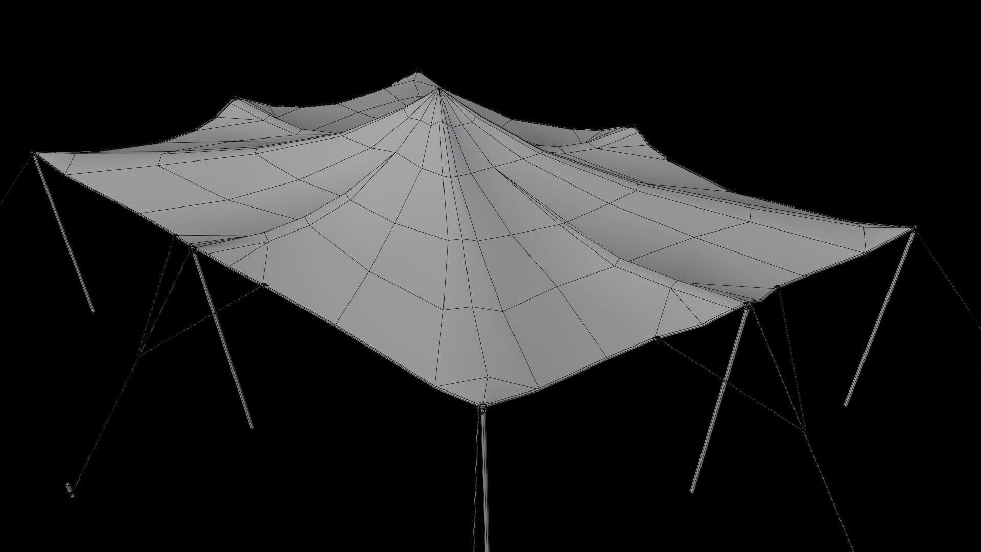 Stretch Tents Low-poly 3D model_7