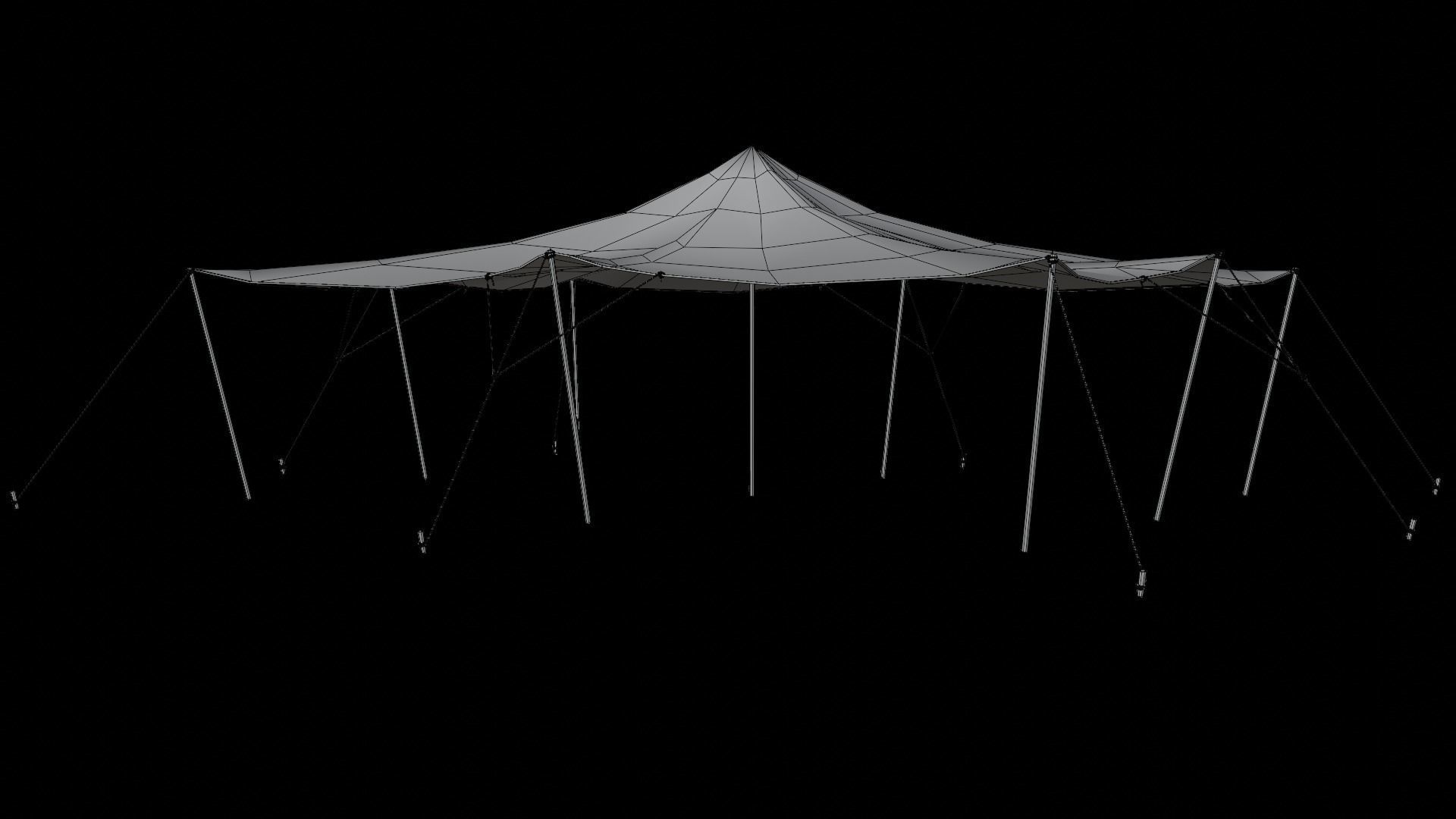 Stretch Tents Low-poly 3D model_6
