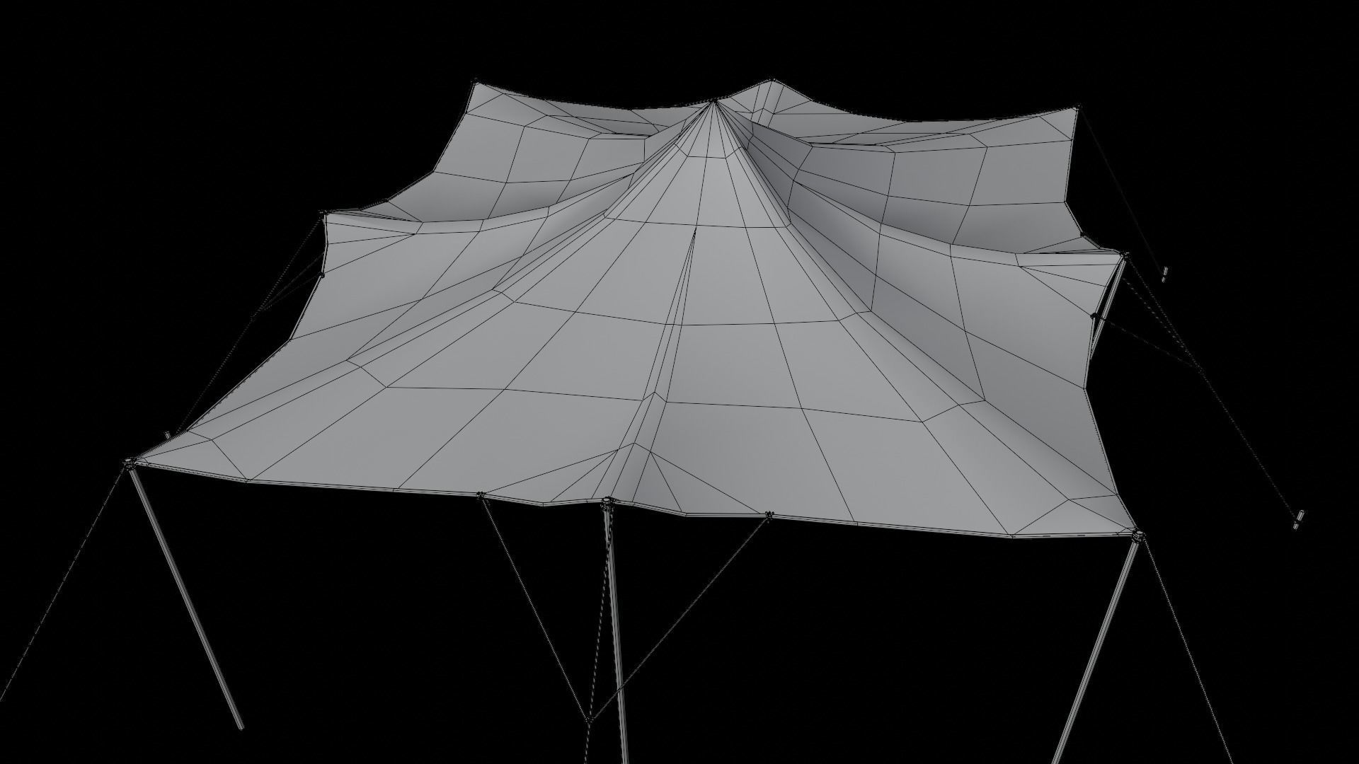 Stretch Tents Low-poly 3D model_8