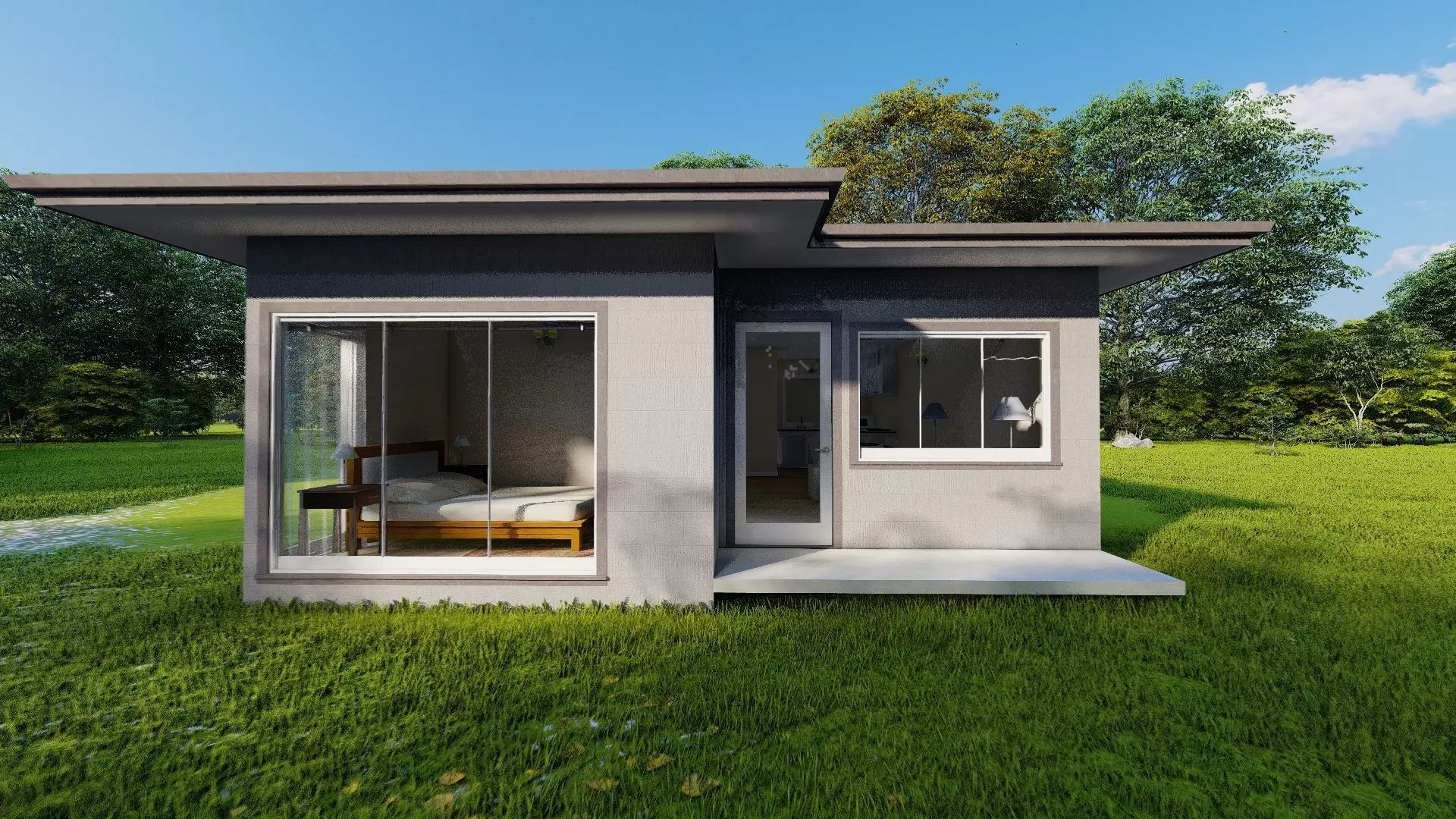 3D Architectural House Low-poly 3D model_0