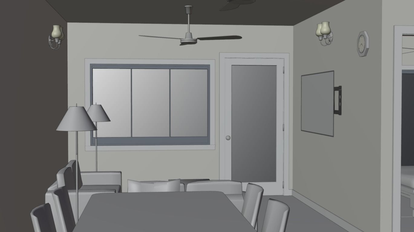 3D Architectural House Low-poly 3D model_3