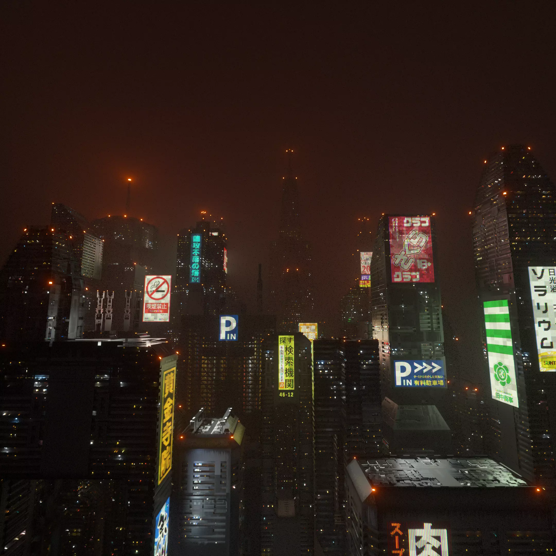 Sci-Fi Cyberpunk Low Poly Building Kit Bash - C4D Octane 3D model_0