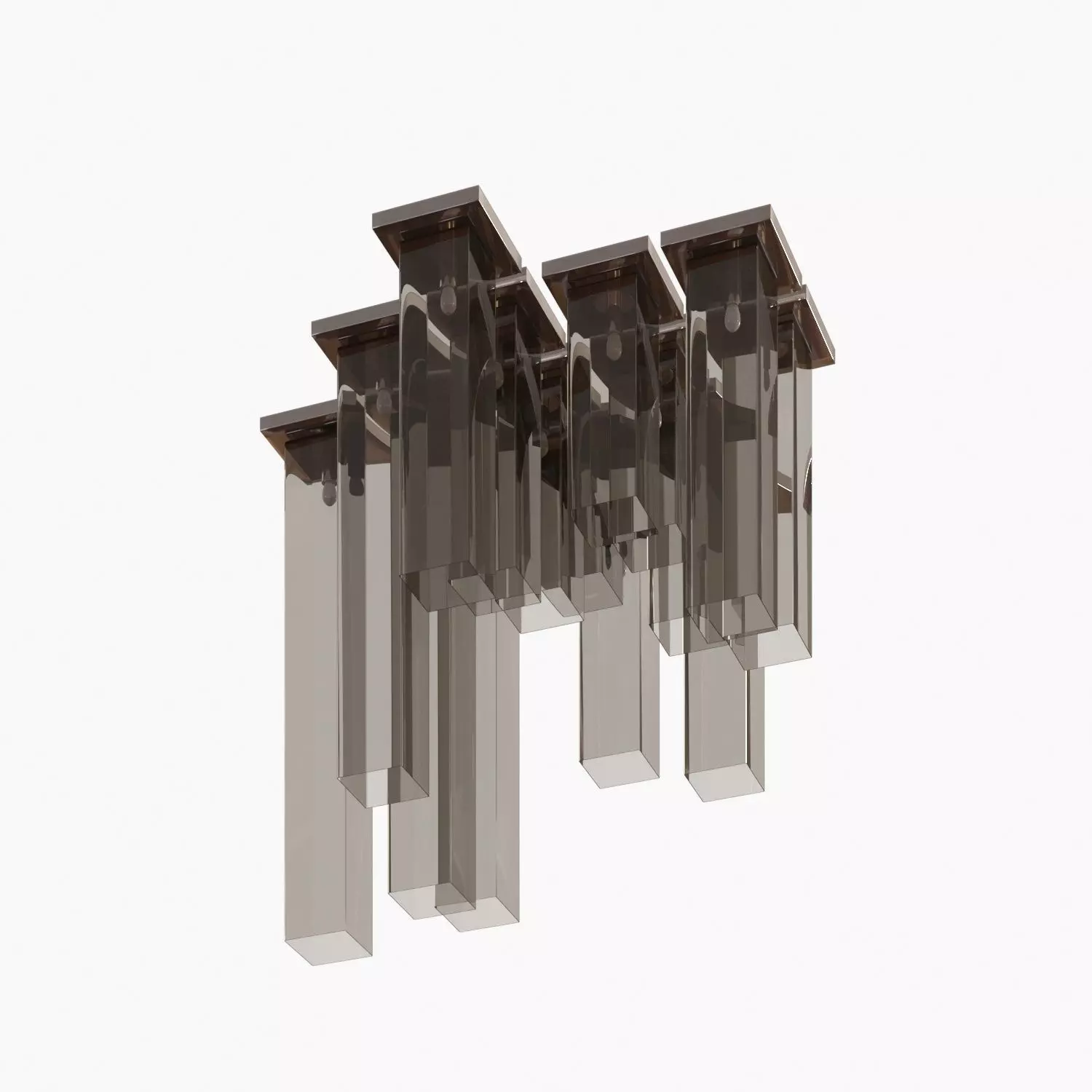 Chandelier modern glass with metal rods Low-poly 3D model_0