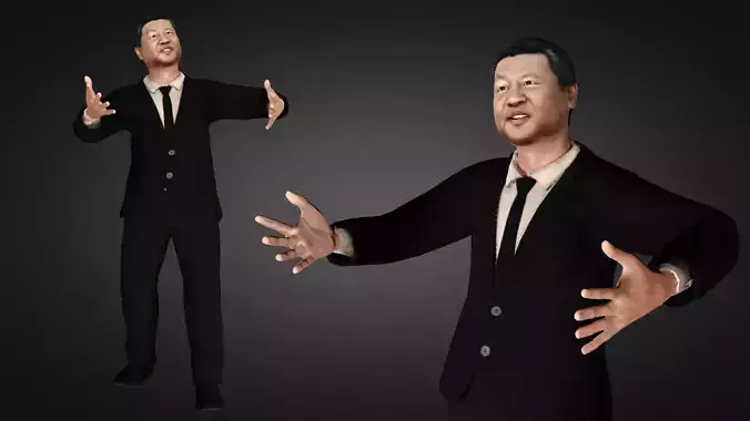  Jinping- Xi Jinping president of China Low-poly 3D model