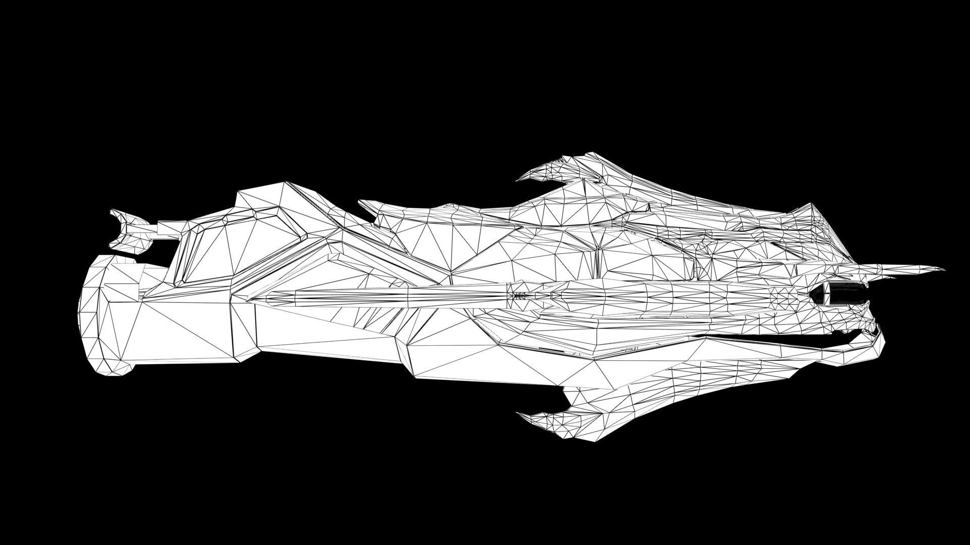 sci fi vehicle Low-poly 3D model_3