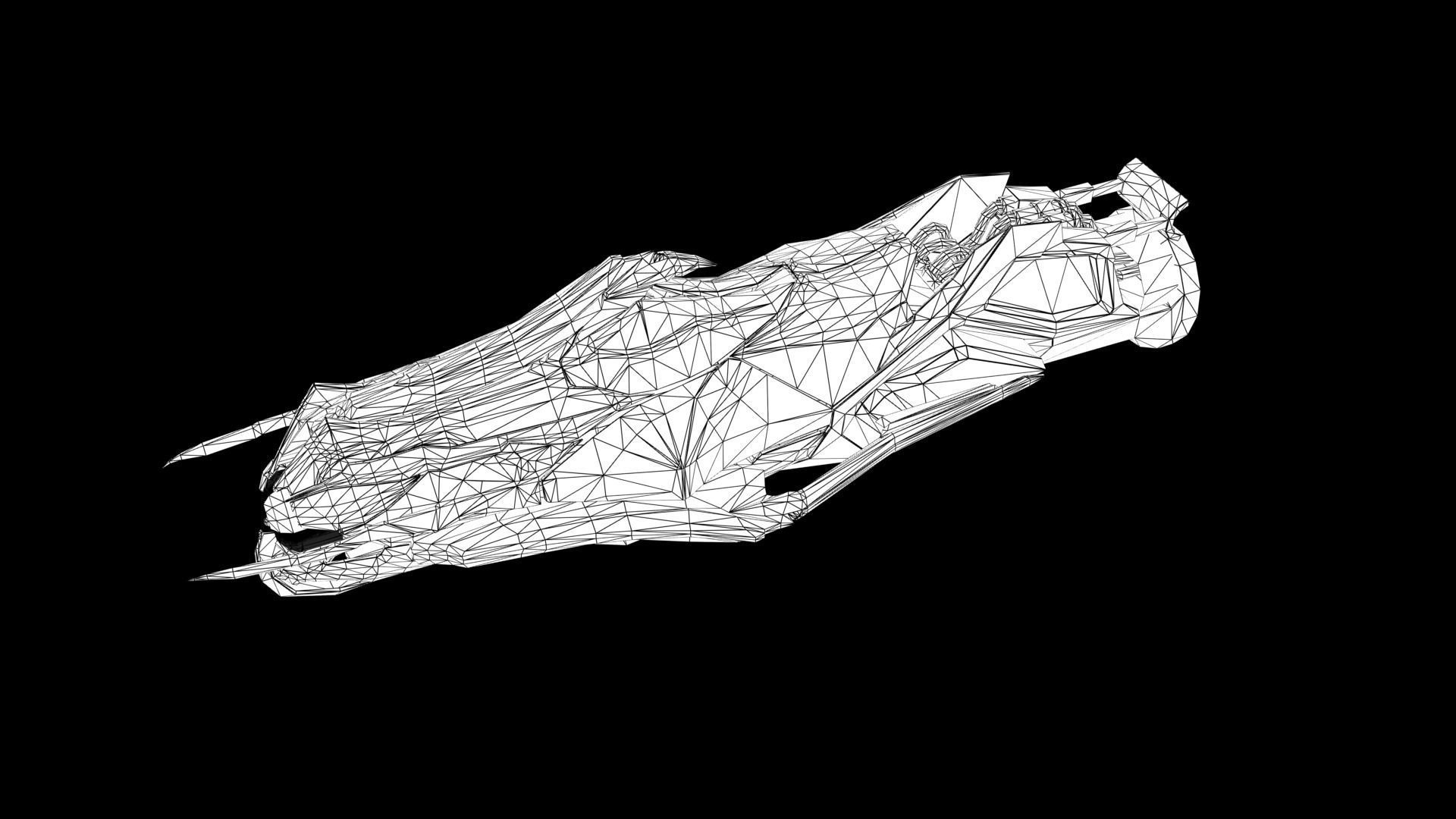 sci fi vehicle Low-poly 3D model_4