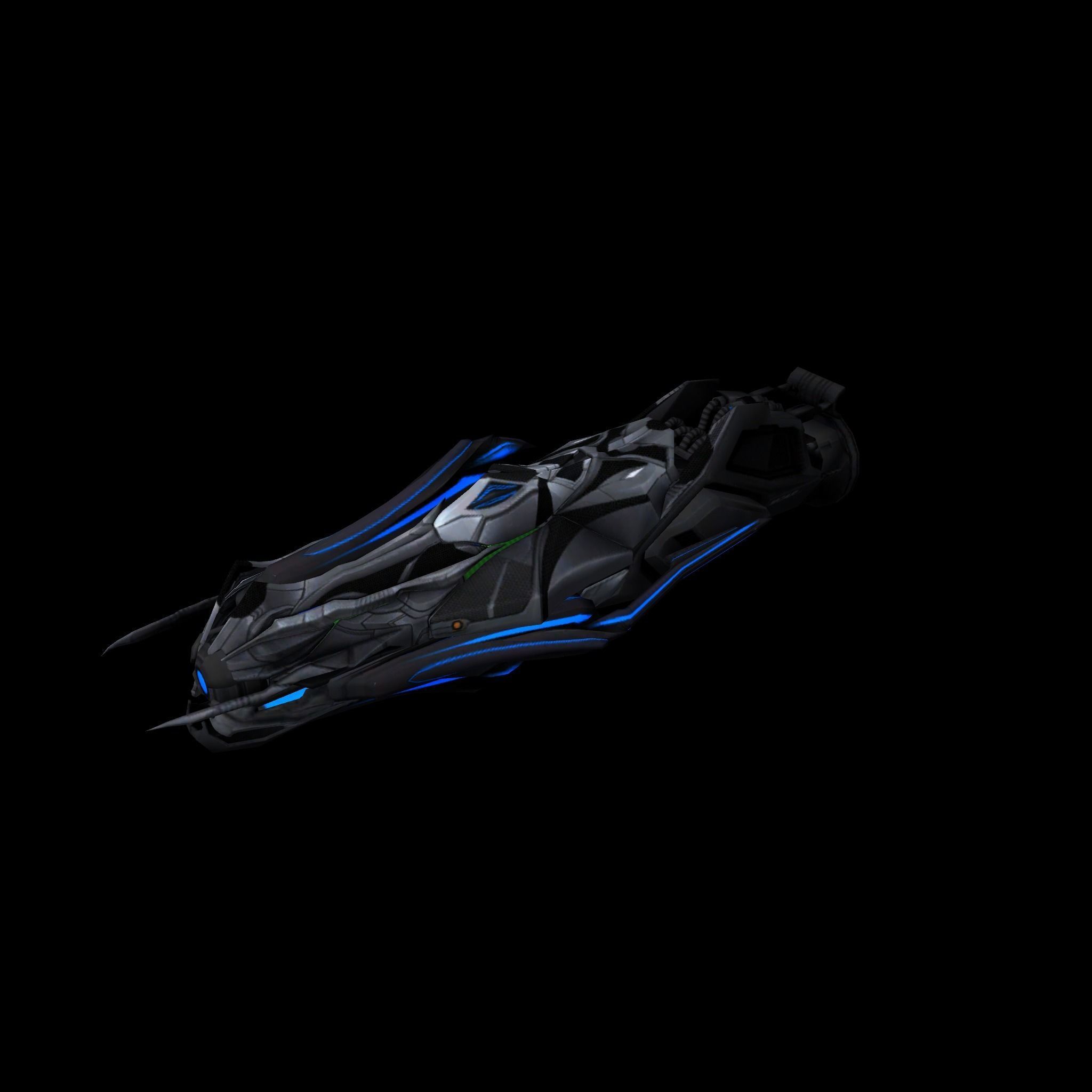 sci fi vehicle Low-poly 3D model_5