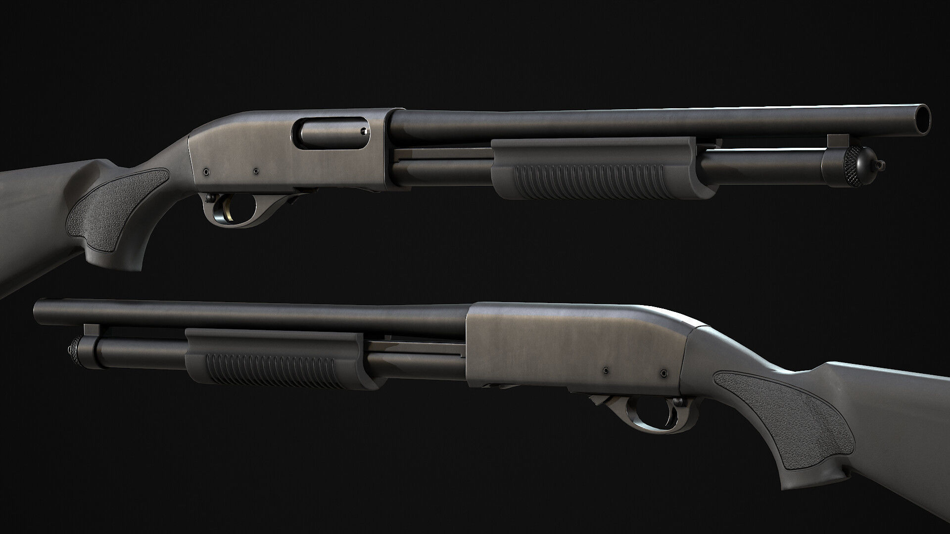 AAA Remington 870 Game Ready PBR Low-poly 3D model_2
