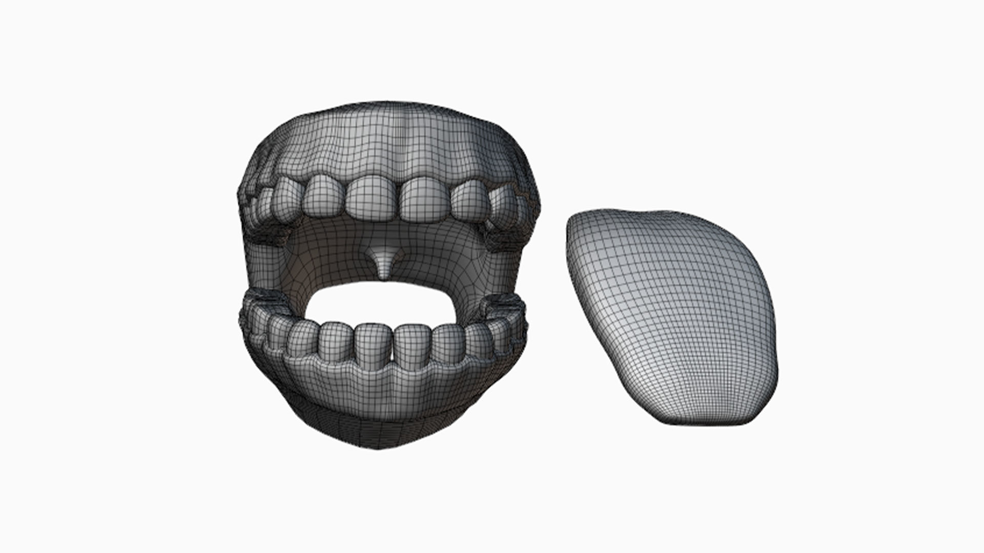 Mouth tooth and tongue STL 3D print model_17