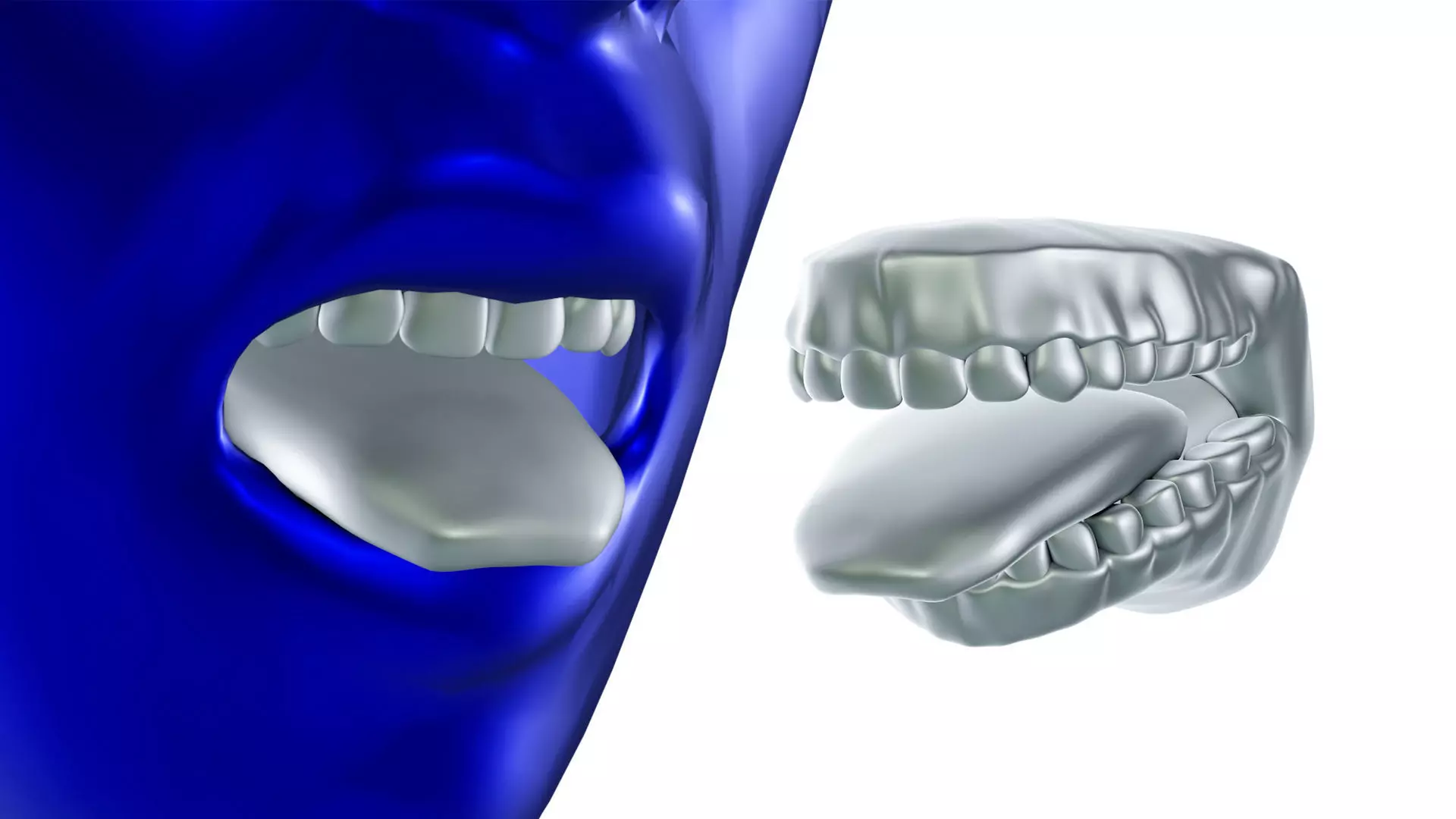 Mouth tooth and tongue STL 3D print model_0