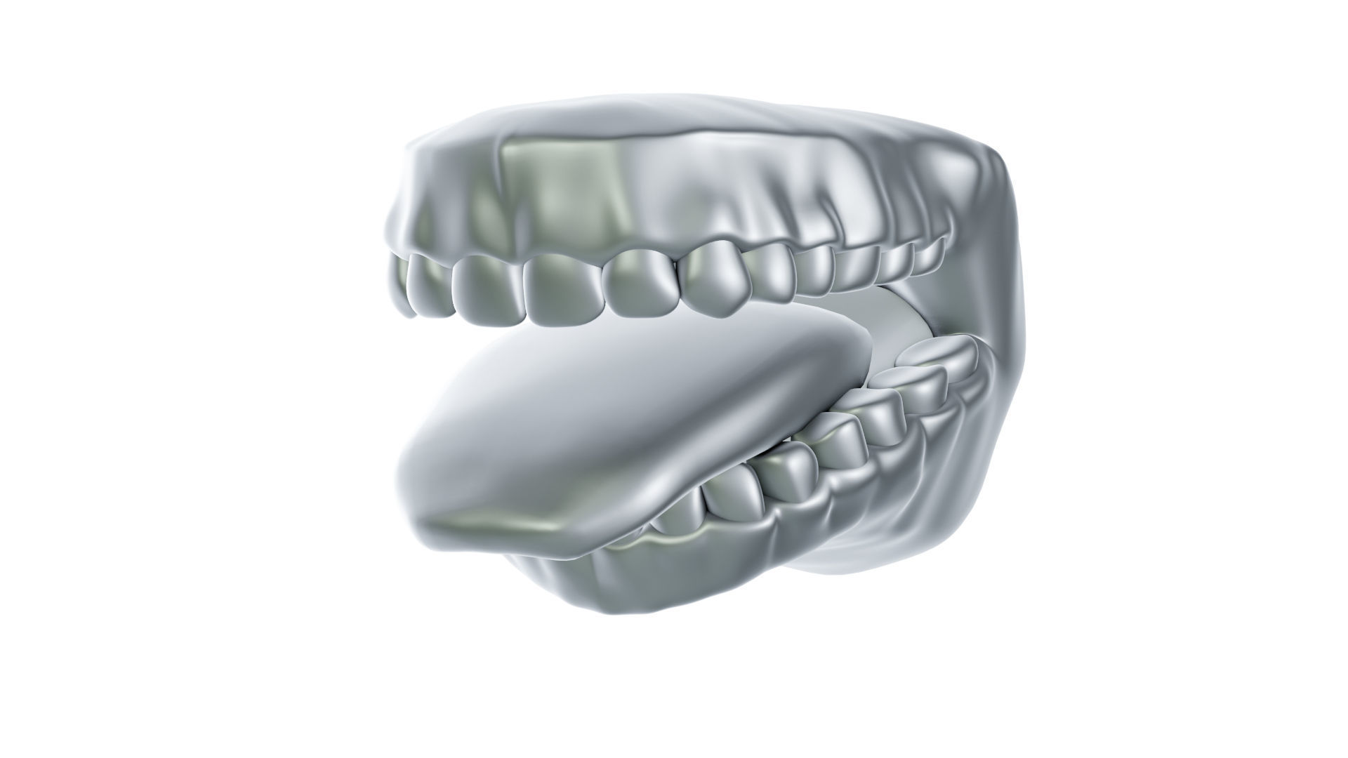 Mouth tooth and tongue STL 3D print model_2