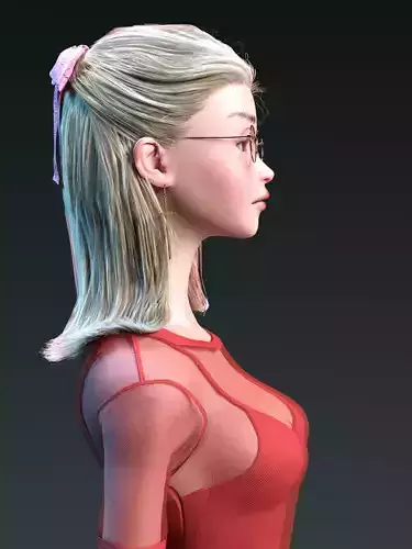 Teenage Toon Girl Low-poly 3D model